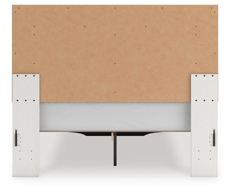 Zuraleus Queen Upholstered Panel Platform Storage Bed, Dresser and Mirror