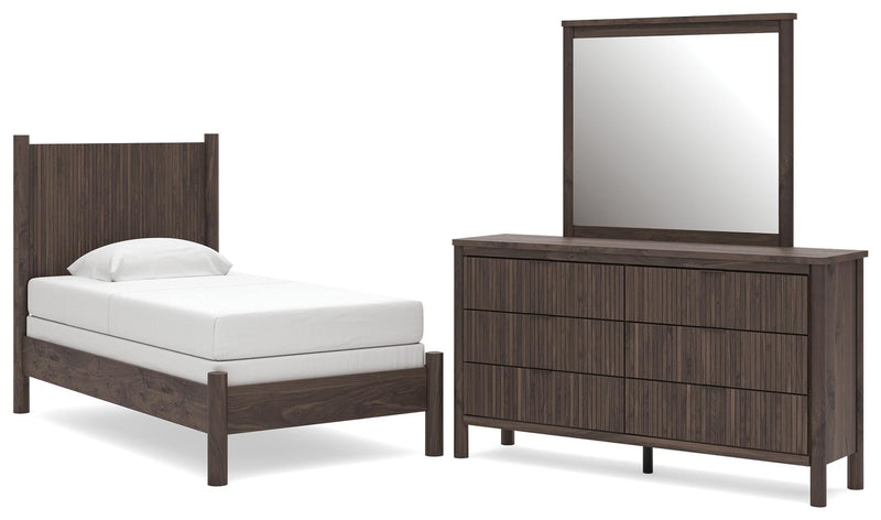 Pamytta Twin Panel Bed, Dresser and Mirror