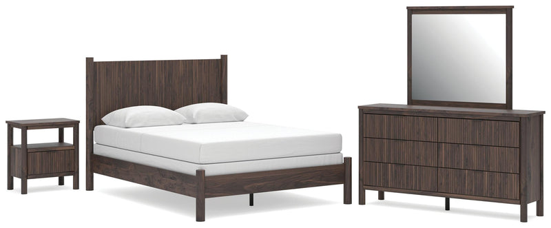 Pamytta Queen Panel Bed, Dresser, Mirror and Nightstand