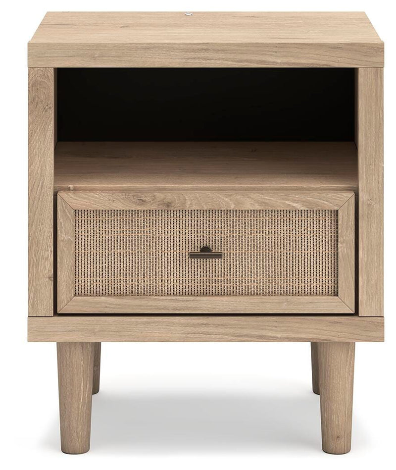 Cielden Queen Upholstered Bed with Roll Slats, Dresser, Mirror, Chest and Nightstand
