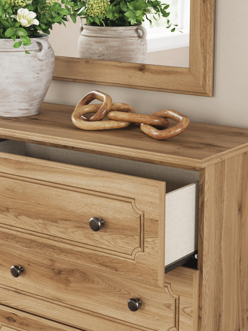 Aleaport Twin Panel Bed with Mirrored Dresser and Nightstand