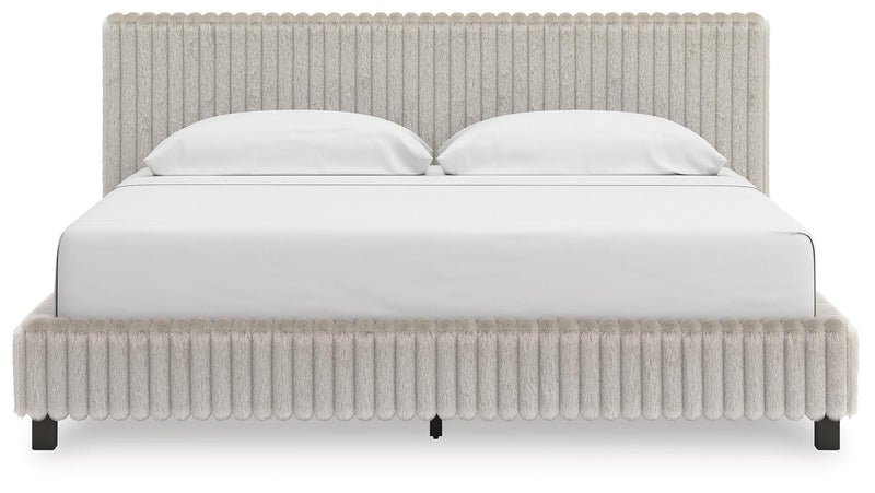 Zuraleus King Upholstered Bed, Dresser, Mirror and Nightstand