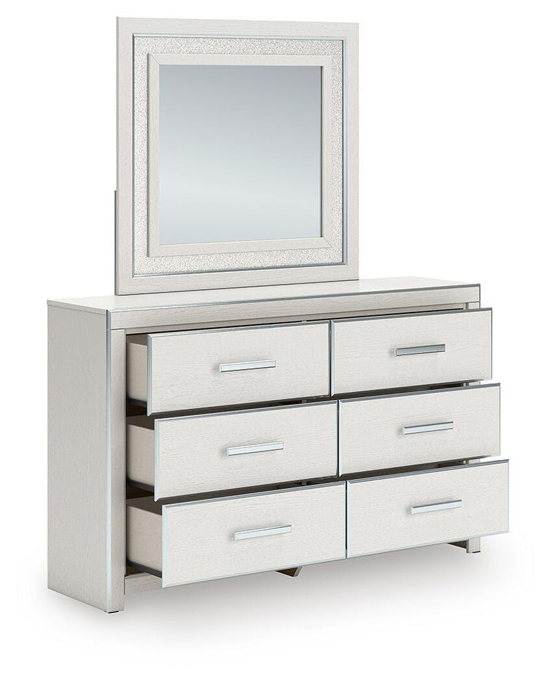 Zuraleus California King Upholstered Bed, Dresser and Mirror