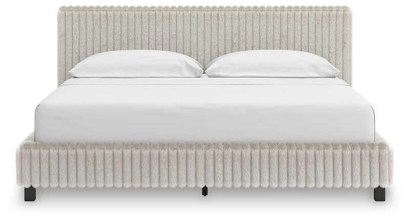 Zuraleus California King Upholstered Bed, Dresser and Mirror