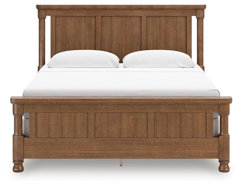 Rowlenstown King Poster Bed with Mirrored Dresser and Nightstand