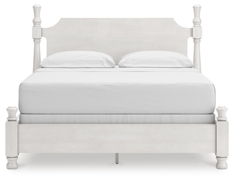 Rowlenstown California King Poster Bed, Dresser, Mirror and Nightstand