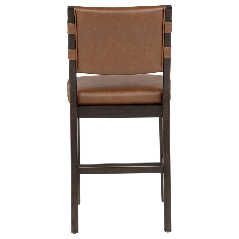 Tegan Faux Leather Upholstered Counter Height Chair Cognac (Set of 2)