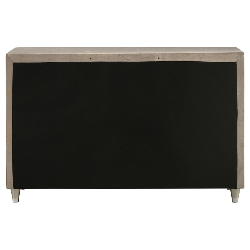 Antonella 7-drawer Upholstered Dresser Ivory and Camel