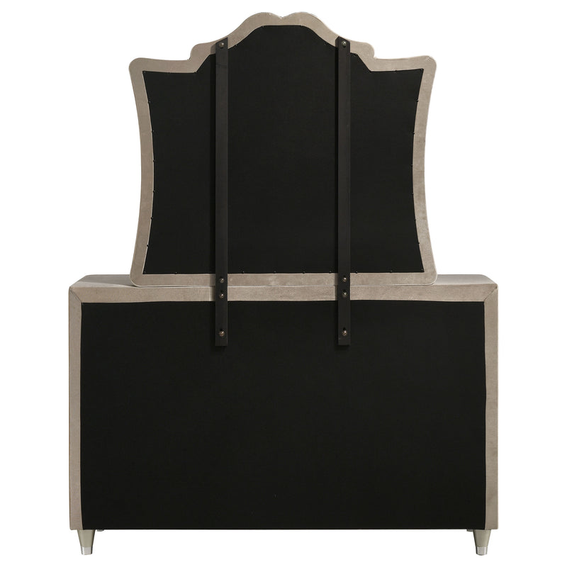 Antonella 7-drawer Upholstered Dresser with Mirror Ivory