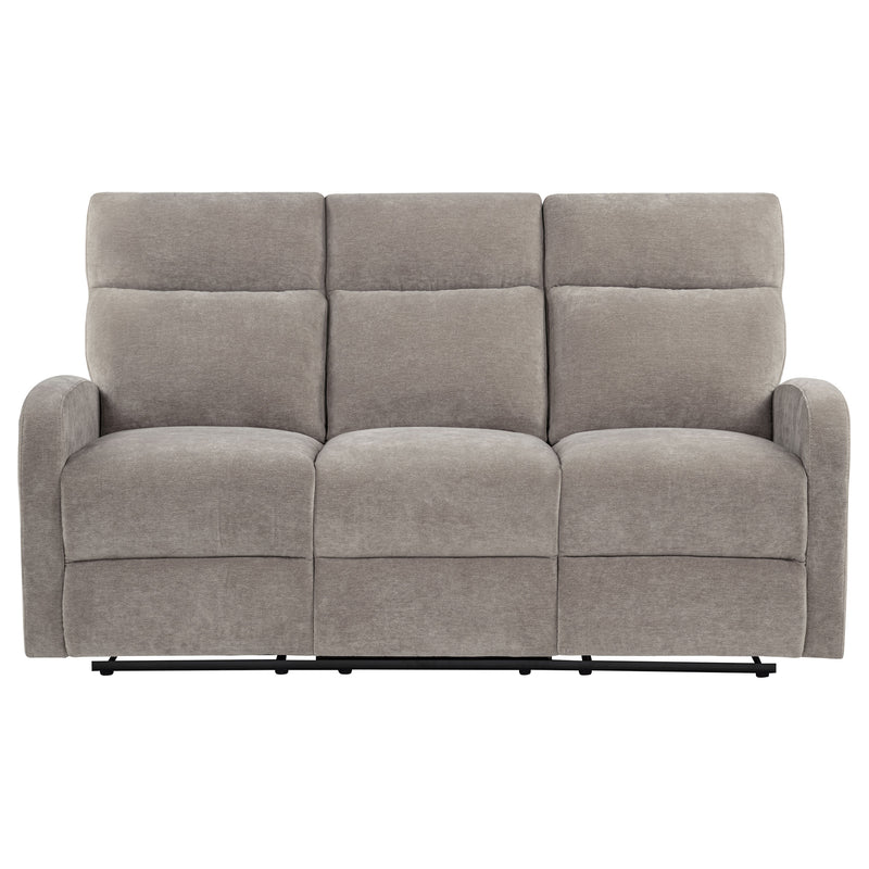 Hamilton Chenille Upholstered Manual Reclining Sofa Sand
