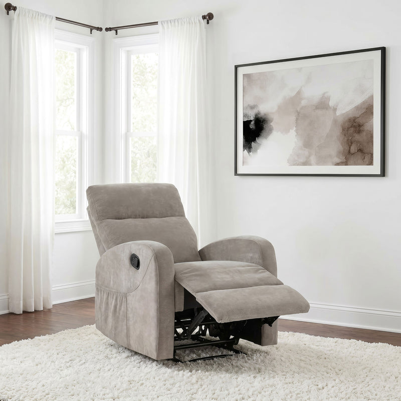Hamilton Chenille Upholstered Manual Recliner Sand