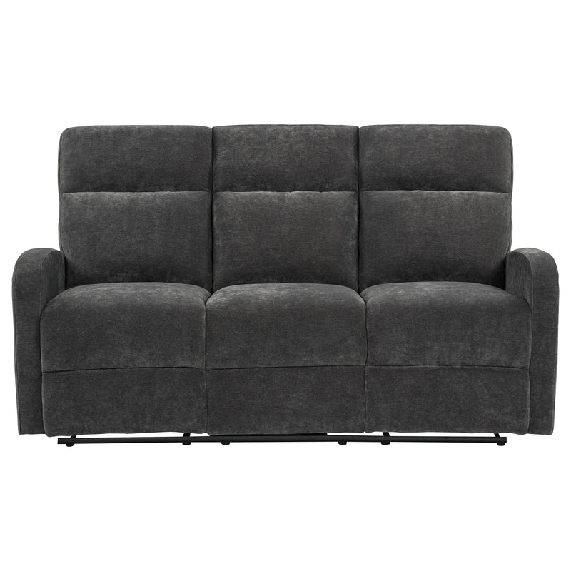 Hamilton Chenille Upholstered Manual Reclining Sofa Charcoal Grey