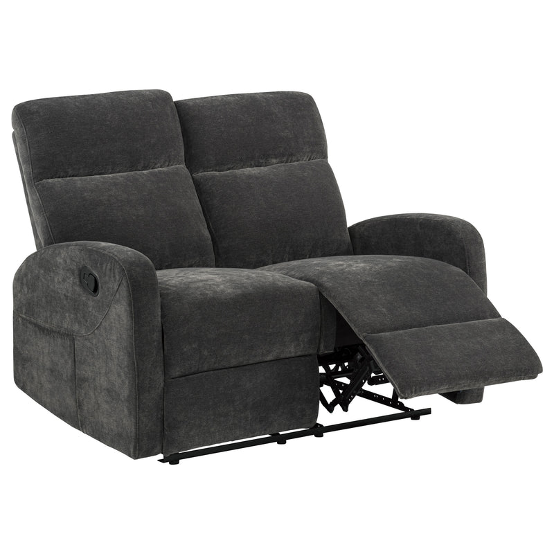 Hamilton 2-piece Chenille Manual Reclining Sofa Set Charcoal Grey