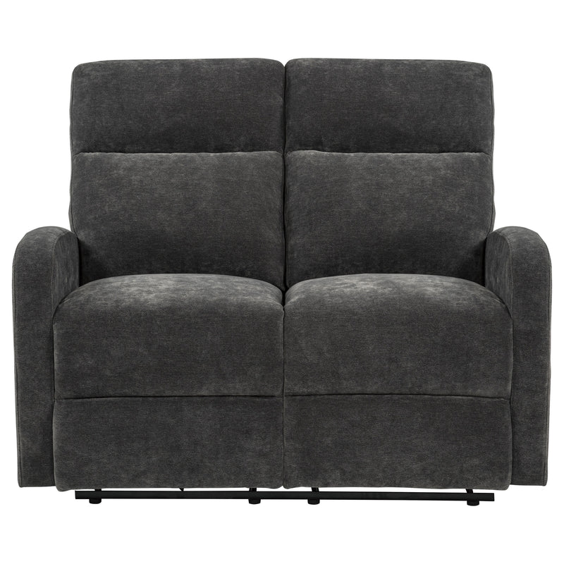 Hamilton Chenille Upholstered Manual Reclining Loveseat Charcoal Grey
