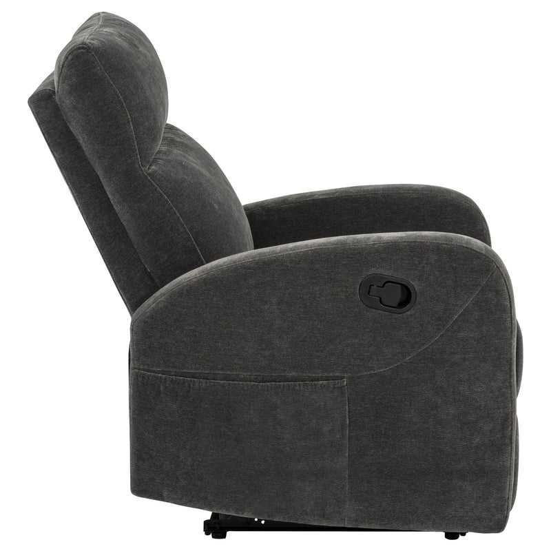 Hamilton Chenille Upholstered Manual Recliner Charcoal Grey