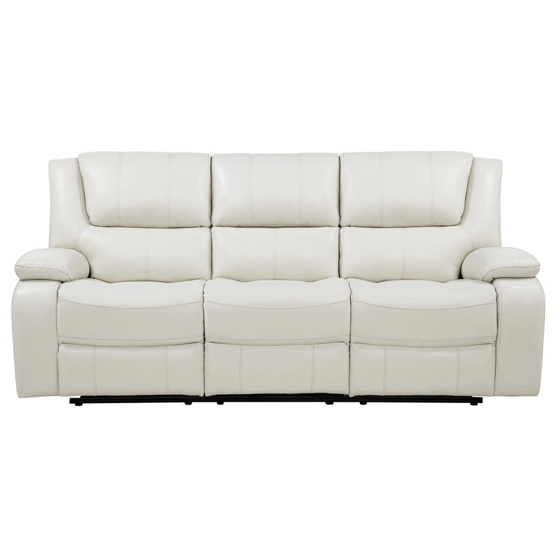 Camila Upholstered Motion Reclining Sofa White