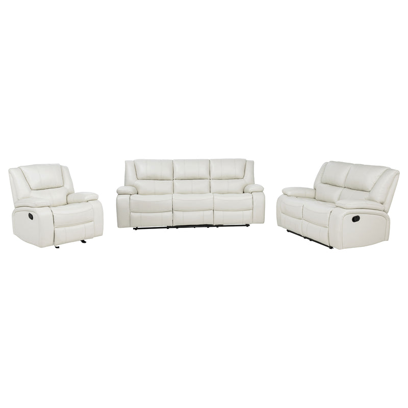 Camila 3-piece Upholstered Reclining Sofa Set White