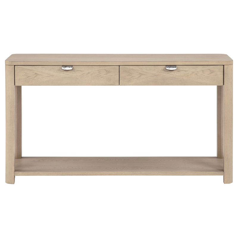 Marcelo Sofa Console Table with 2 Drawers and Shelf Light Elm