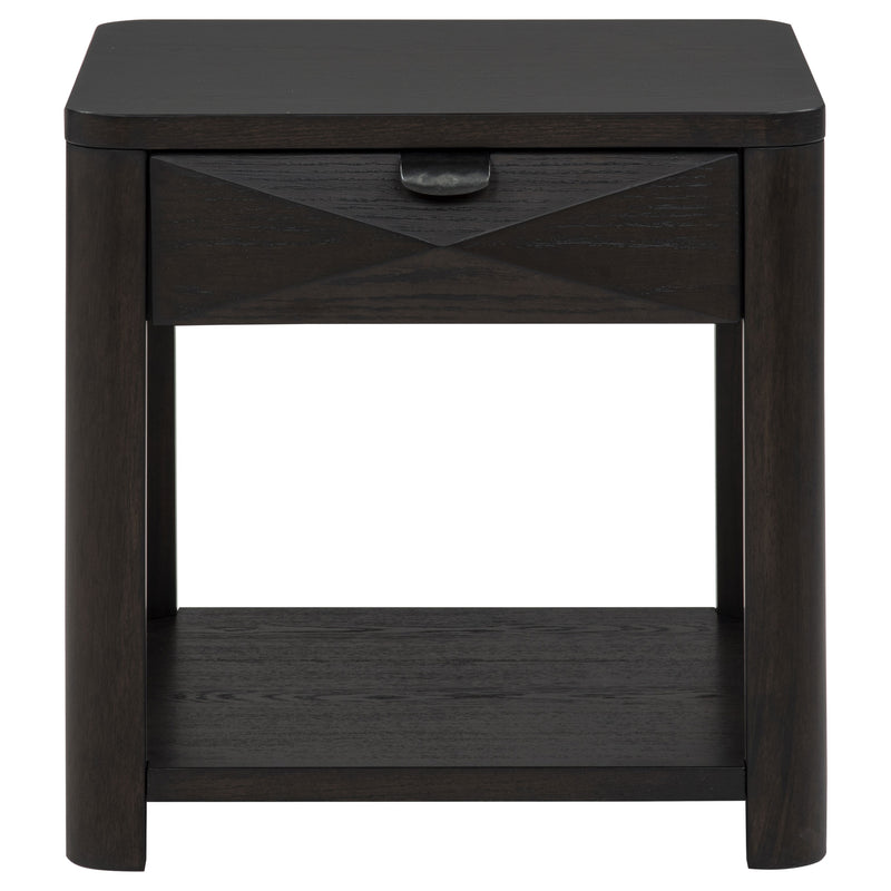 Marcelo Wood End Table with Drawer and Shelf Coffee