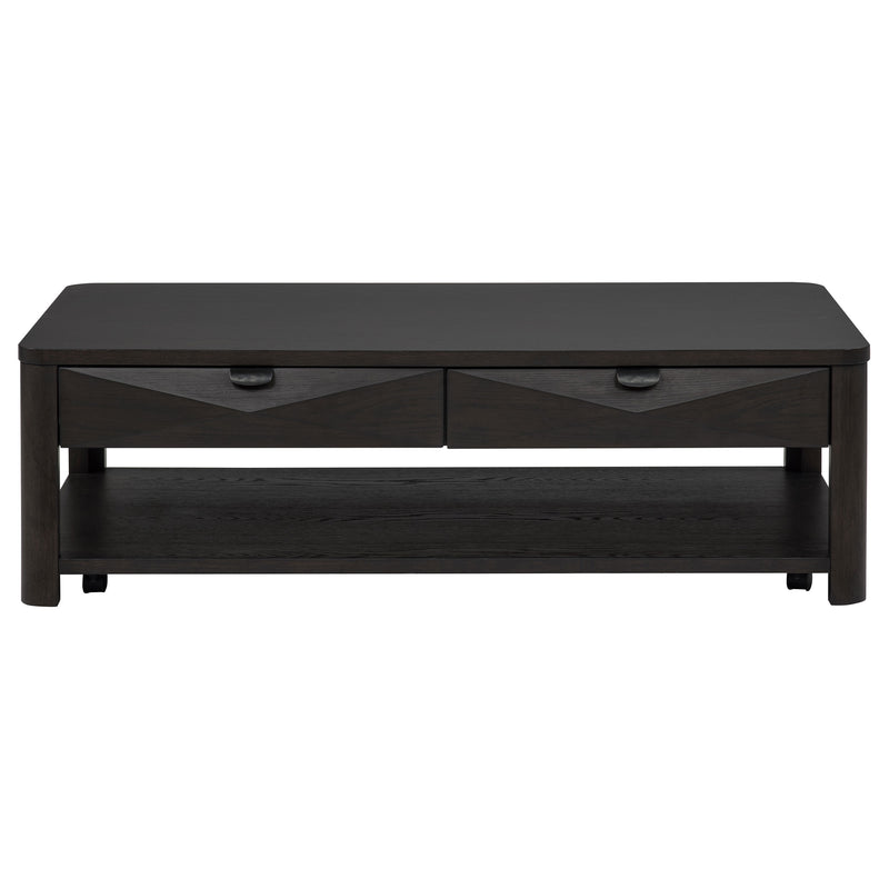 Marcelo Wood Coffee Table with 2 Drawers and Shelf Coffee