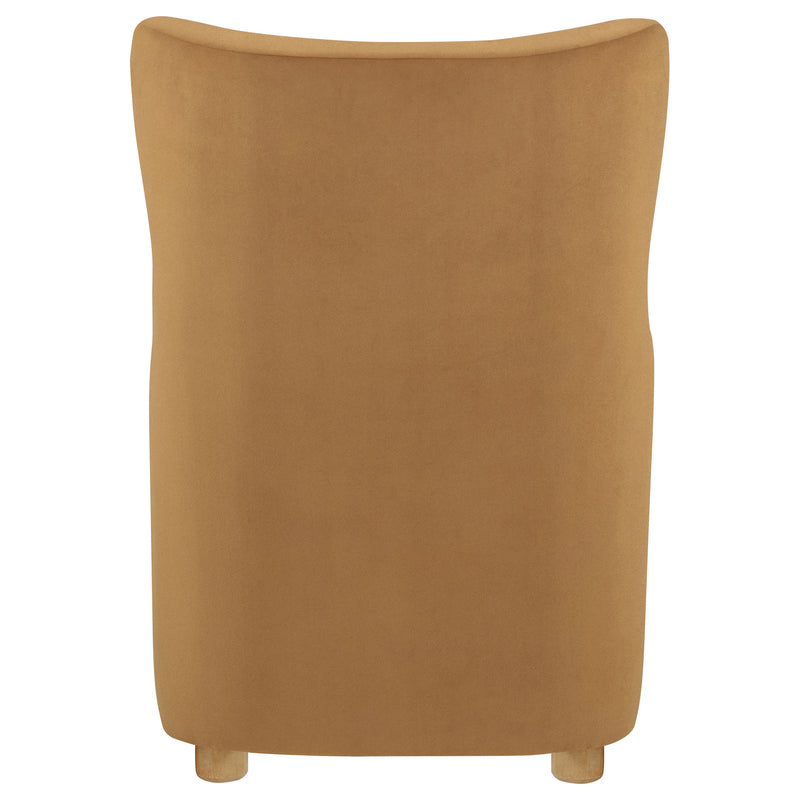 Thornton Velvet Upholstered Wingback Lounge Accent Chair Cognac