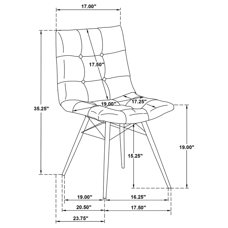 Aiken Fabric Upholstered Dining Side Chair Saddle Forest Green (Set of 4)