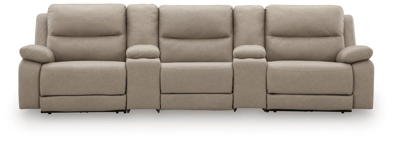 Narwhal Place 5-Piece Reclining Sectional with Storage Consoles
