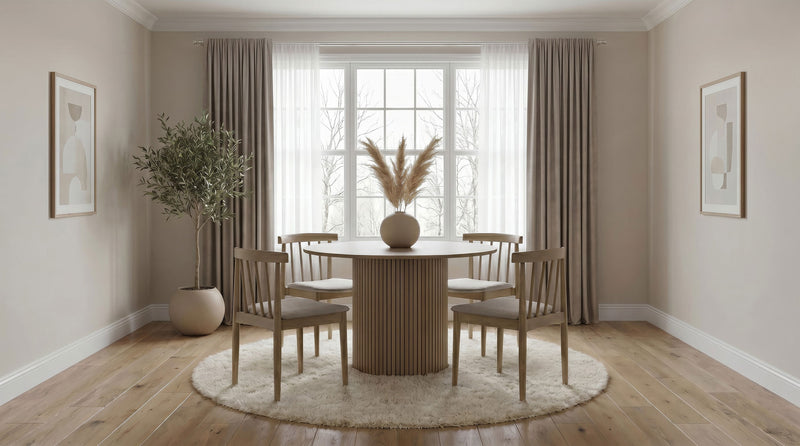 Hamlyn 47-inch Round Wood Dining Room Table Natural Oak