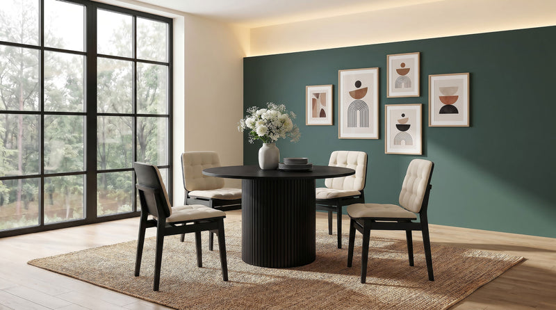 Redbridge Velvet Upholstered Side Chair Cream and Black (Set of 2)