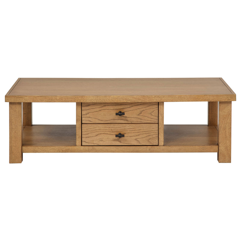 Beasley 3-Piece Wood Coffee Table Set Golden Oak