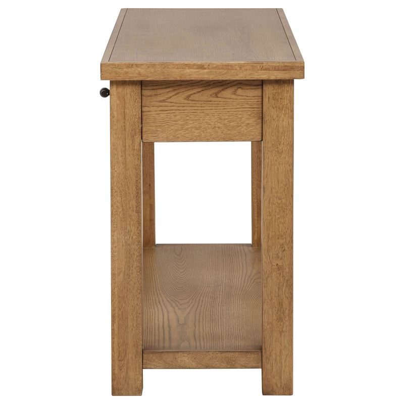 Beasley 2-Drawer Wood Console Table Golden Oak
