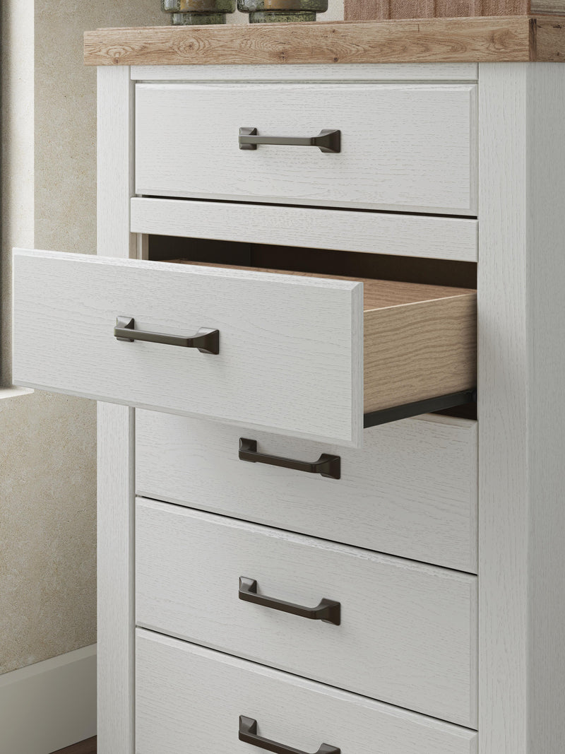 Savonport King Panel Bed, Dresser, Mirror, Chest and Nightstand