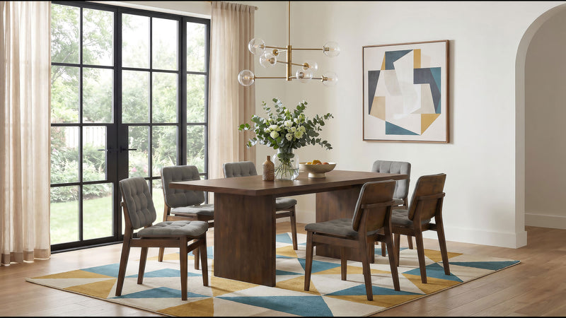 Redbridge Velvet Upholstered Side Chair Grey and Walnut (Set of 2)