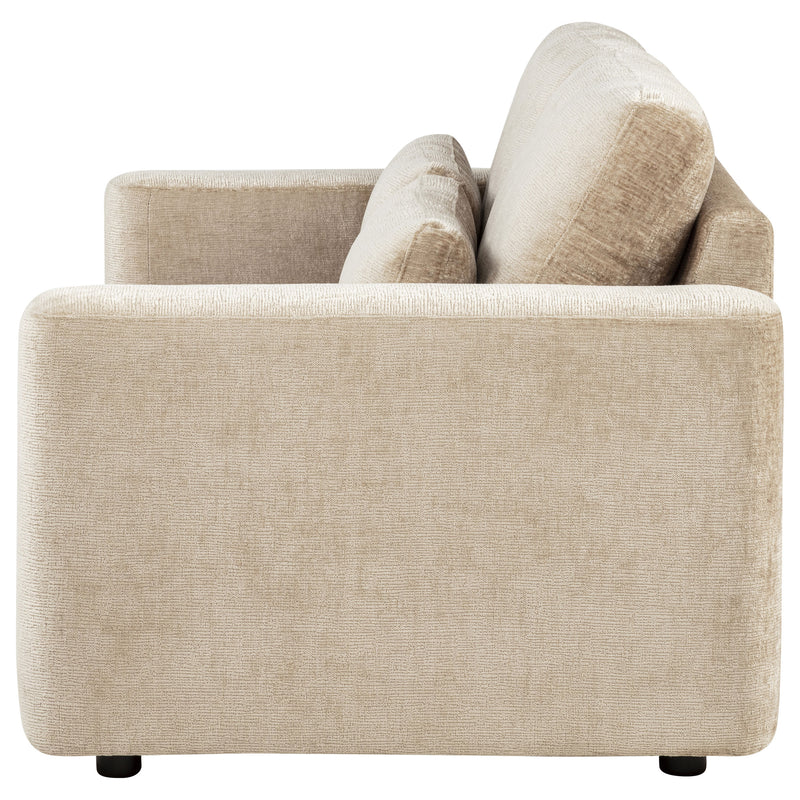 Amador Chenille Upholstered Track Arm Loveseat Camel