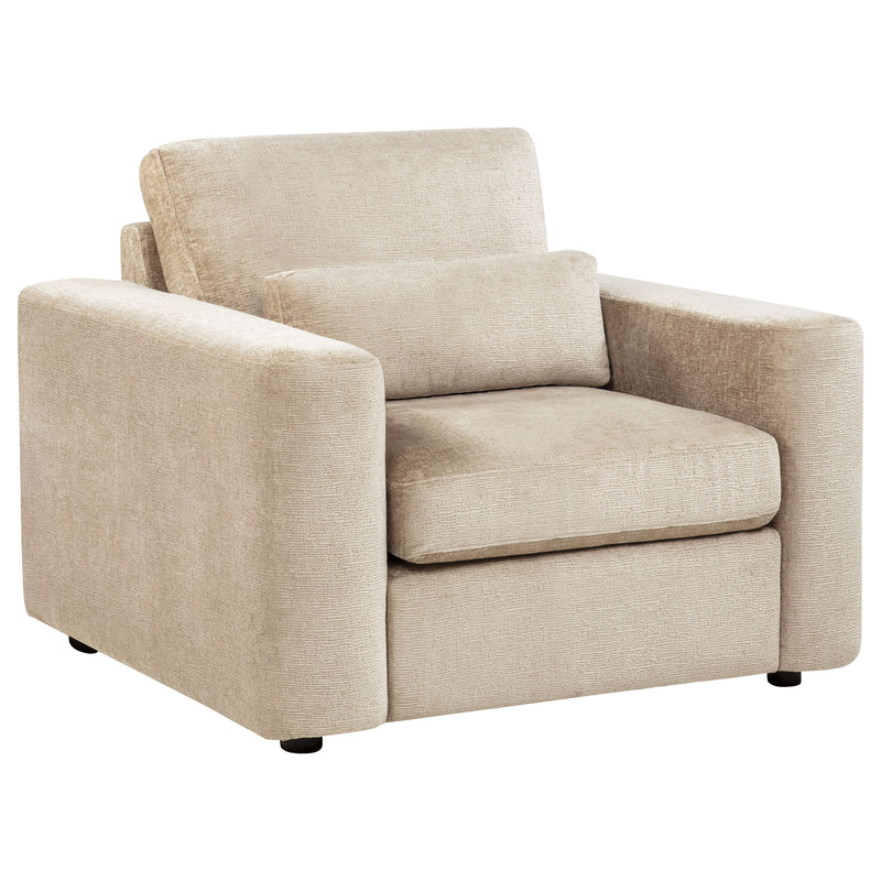 Amador Chenille Upholstered Track Arm Accent Chair Camel