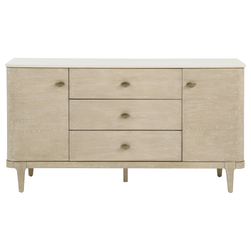 Lucaire 2-door 3-drawer Cultured Marble Top Sideboard Sandstone