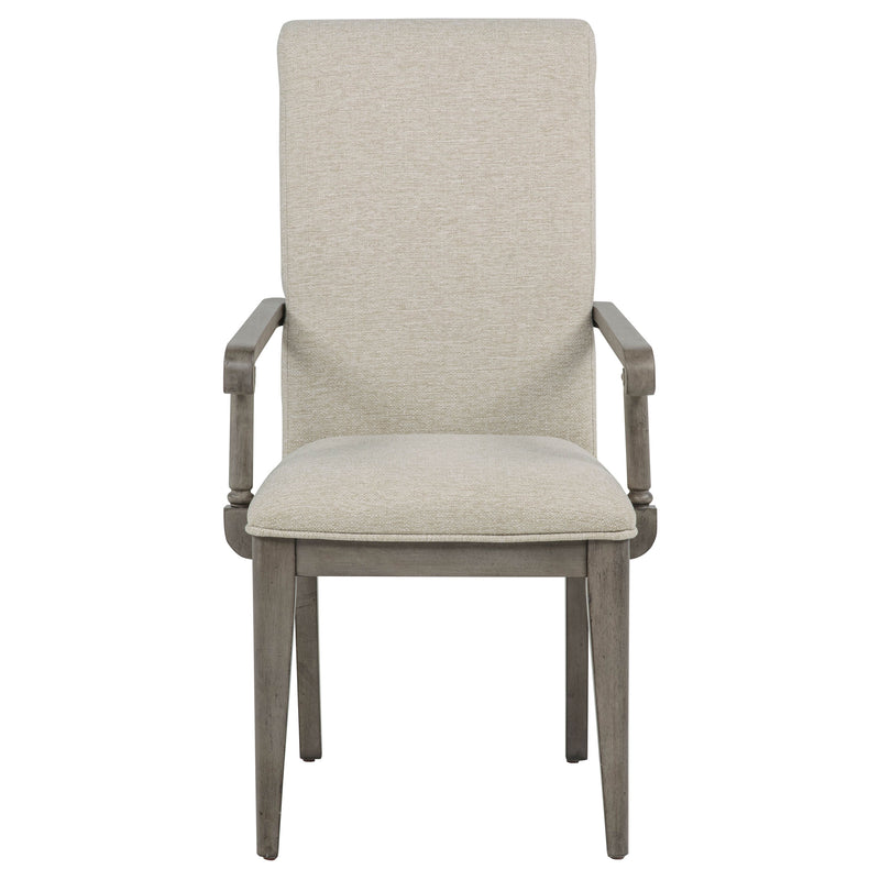 Cresswell Upholstered Dining Arm Chair Tan (Set of 2)