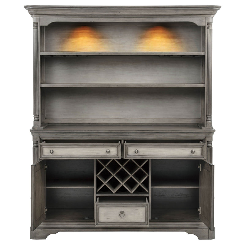 Cresswell 2-door 3-drawer Buffet and Hutch Weathered Taupe