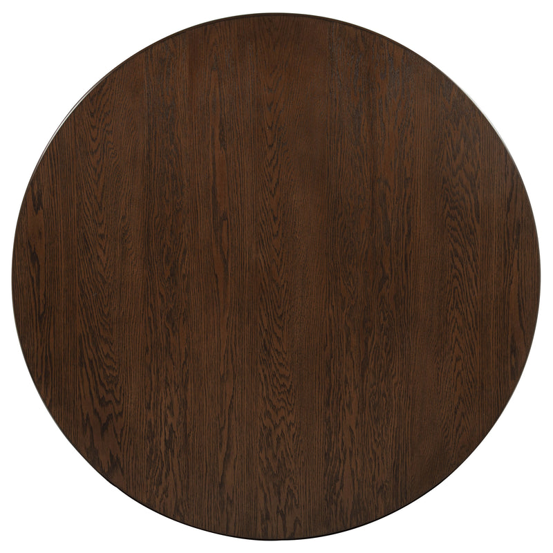 Faulkner 48-inch Round Wood Dining Table Brown Oak