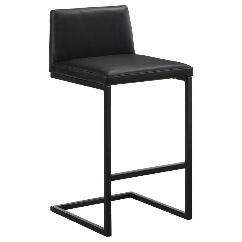 Vardon Genuine Leather Bar Stool Black (Set of 2)