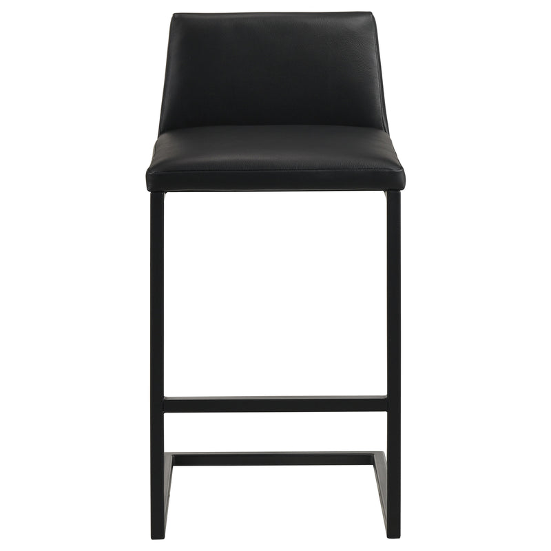 Vardon Genuine Leather Bar Stool Black (Set of 2)