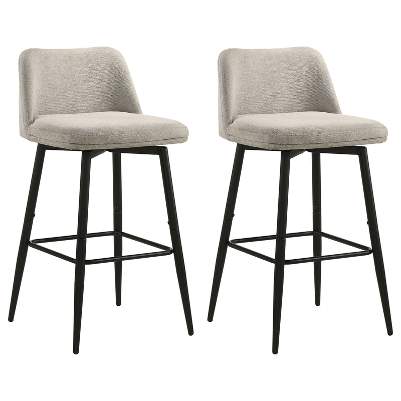 Mellor Fabric Upholstered Swivel Bar Chair Slate Brown (Set of 2)