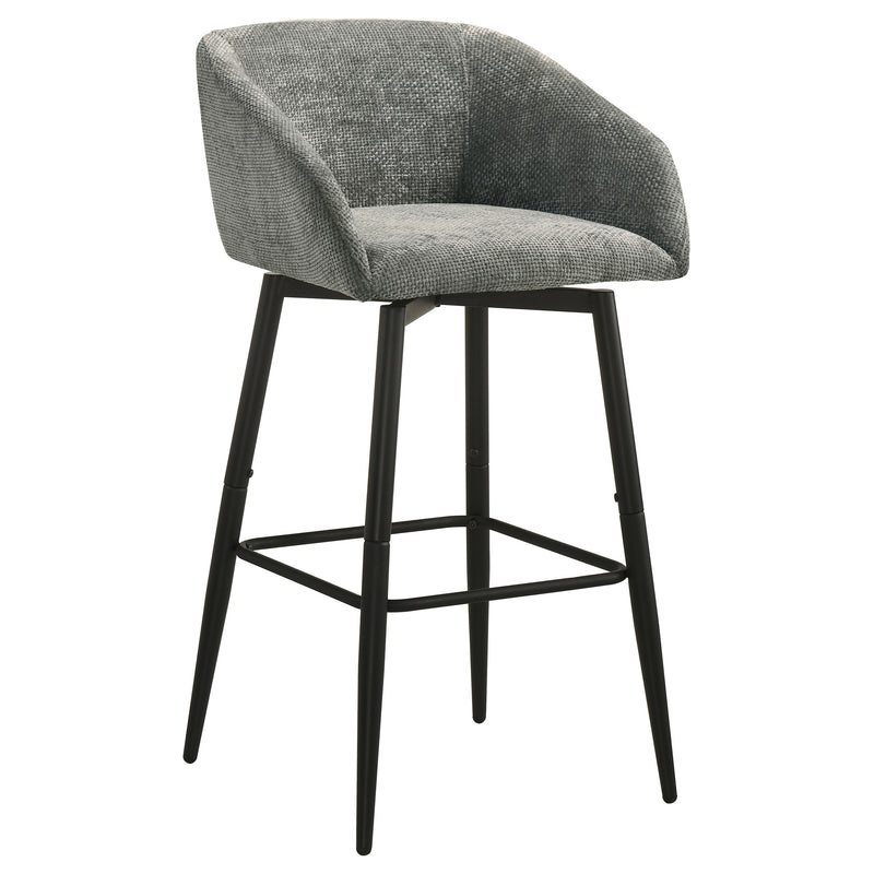 Rainer Fabric Upholstered Swivel Bar Chair Charcoal (Set of 2)