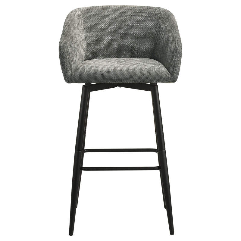 Rainer Fabric Upholstered Swivel Bar Chair Charcoal (Set of 2)