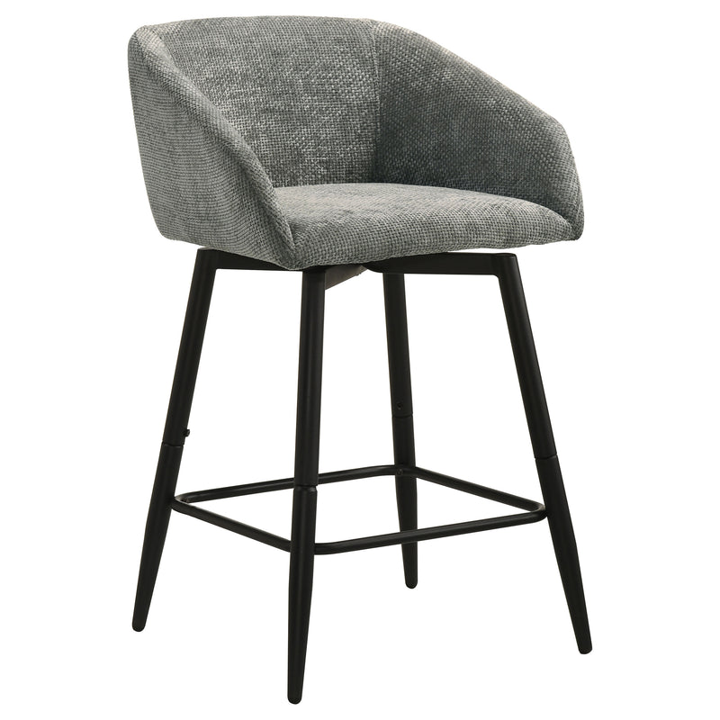 Rainer Fabric Upholstered Swivel Counter Height Chair Charcoal (Set of 2)