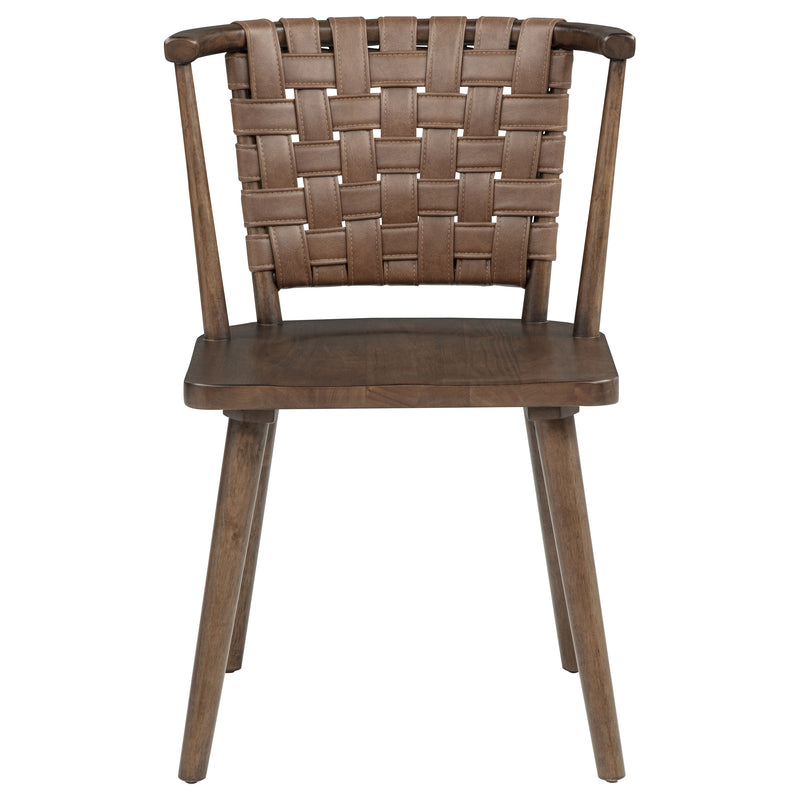 Tallis Woven Leatherette Back Dining Side Chair Brown (Set of 2)