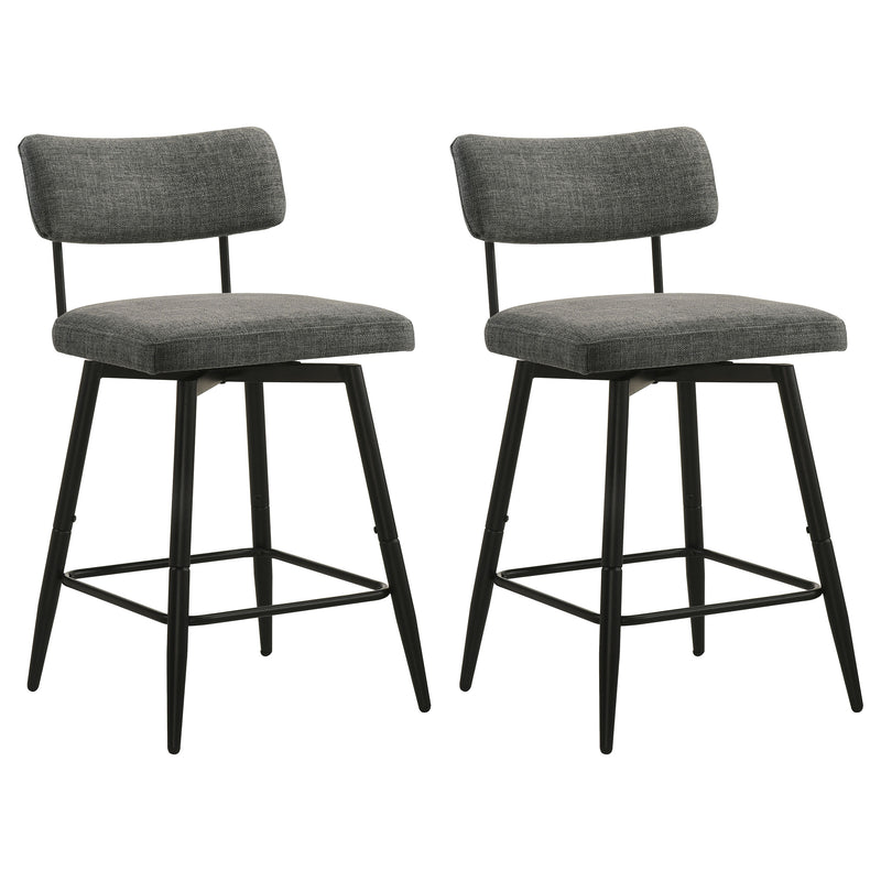 Levine Fabric Upholstered Swivel Counter Chair Grey (Set of 2)