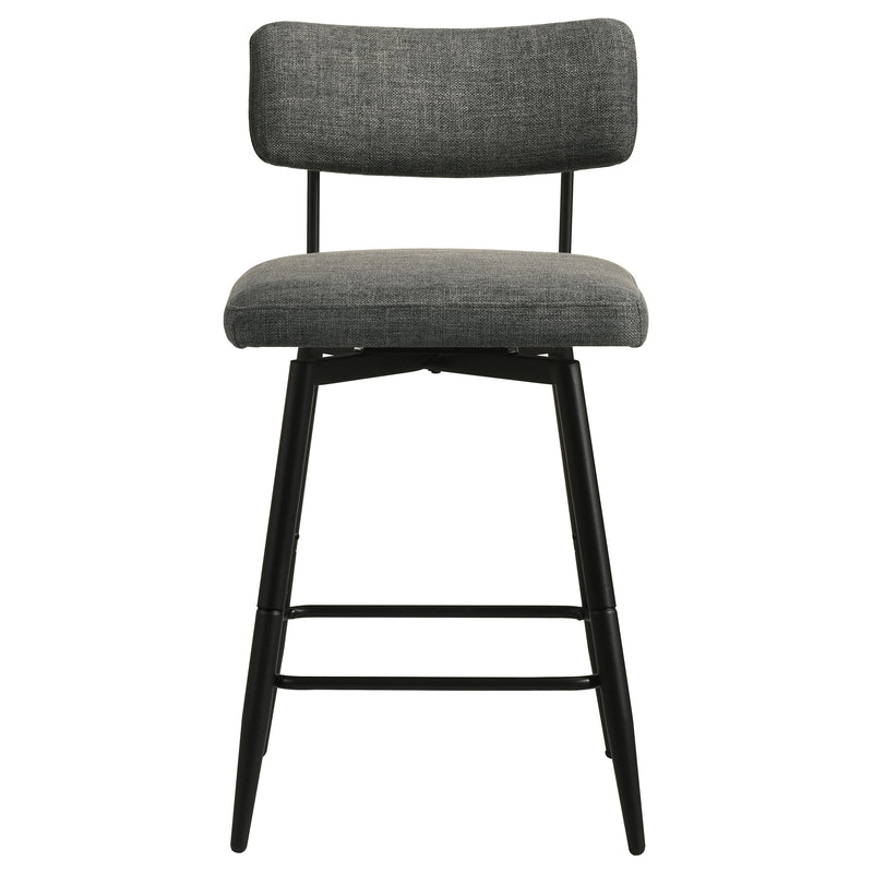 Levine Fabric Upholstered Swivel Counter Chair Grey (Set of 2)