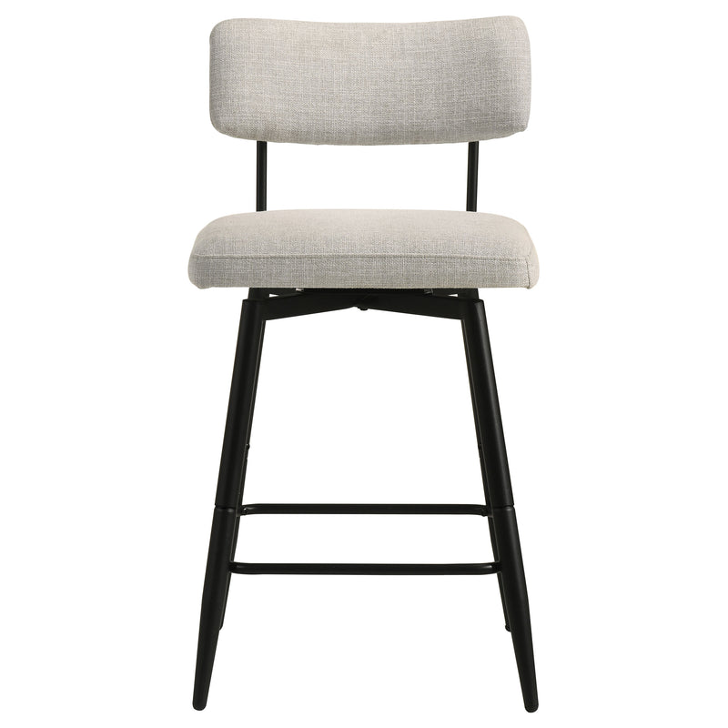 Levine Fabric Upholstered Swivel Counter Chair Cream (Set of 2)