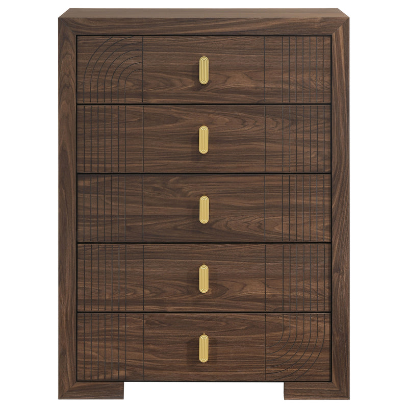 Etienne 5-drawer Bedroom Chest of Drawers Walnut